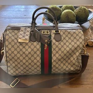 NWT BALENCIAGA x GUCCI Hacker Medium Duffle Bag Coated Canvas, Luxury, Travel